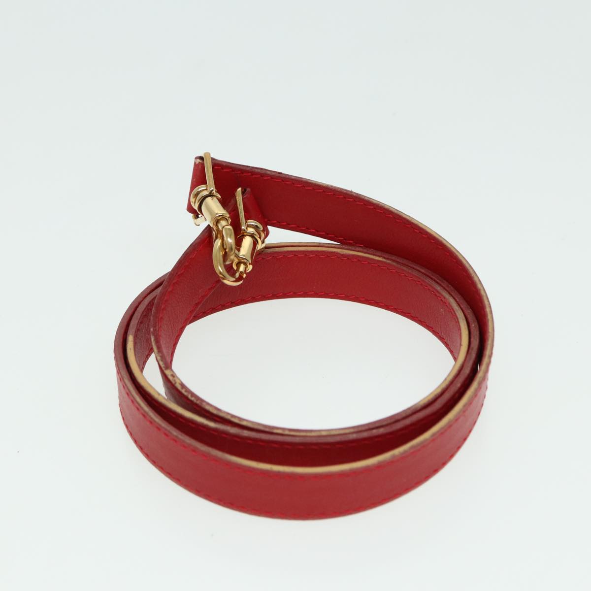 GUCCI Bamboo Hand Bag Leather 2way Red 000 406 0289 79440