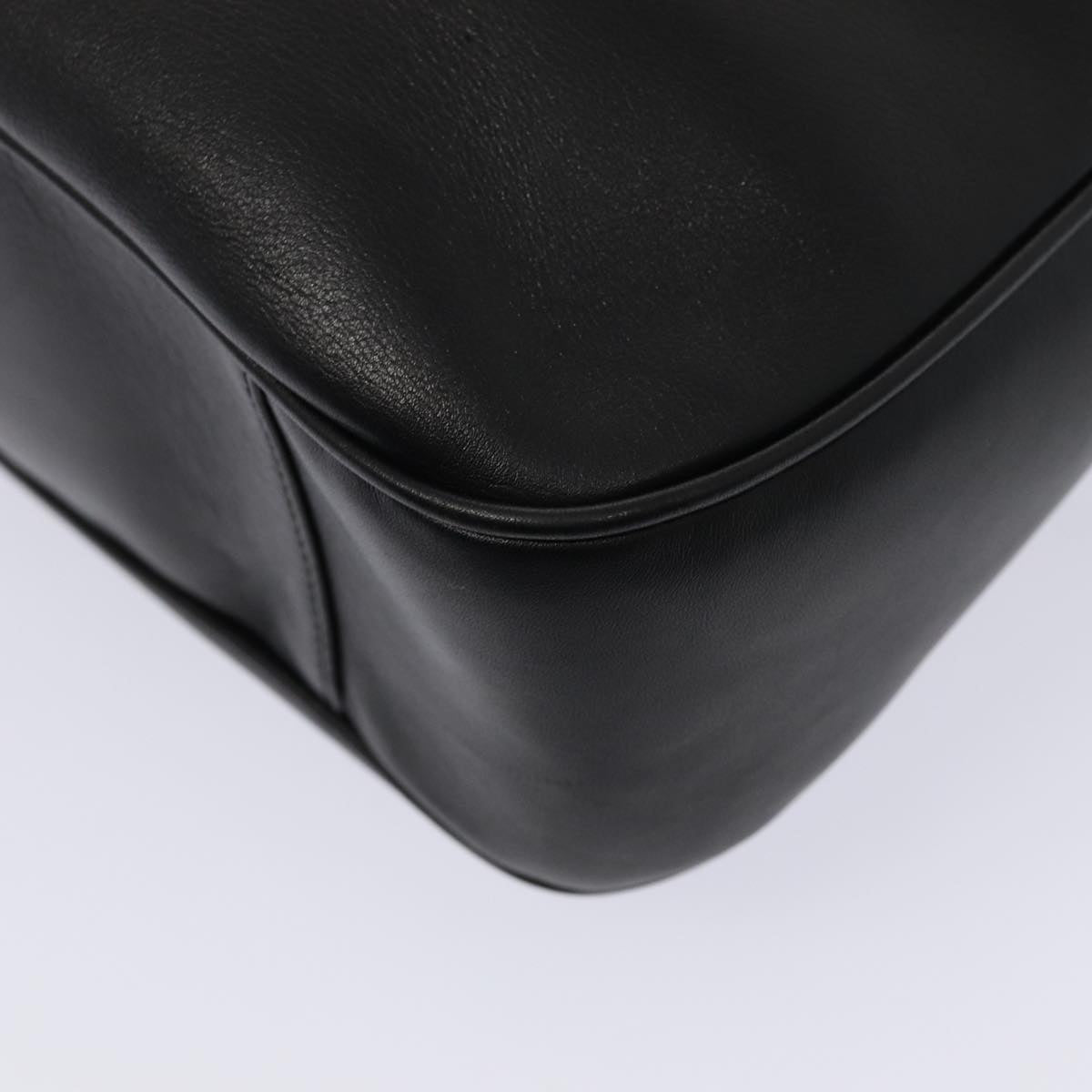 GUCCI Bamboo Hand Bag Leather 2way Black 001 1998 1577 79444