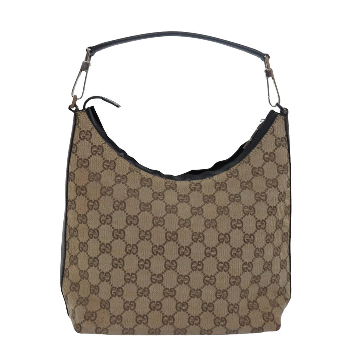 GUCCI GG Canvas Shoulder Bag Beige Dark Brown 000 0602 79452