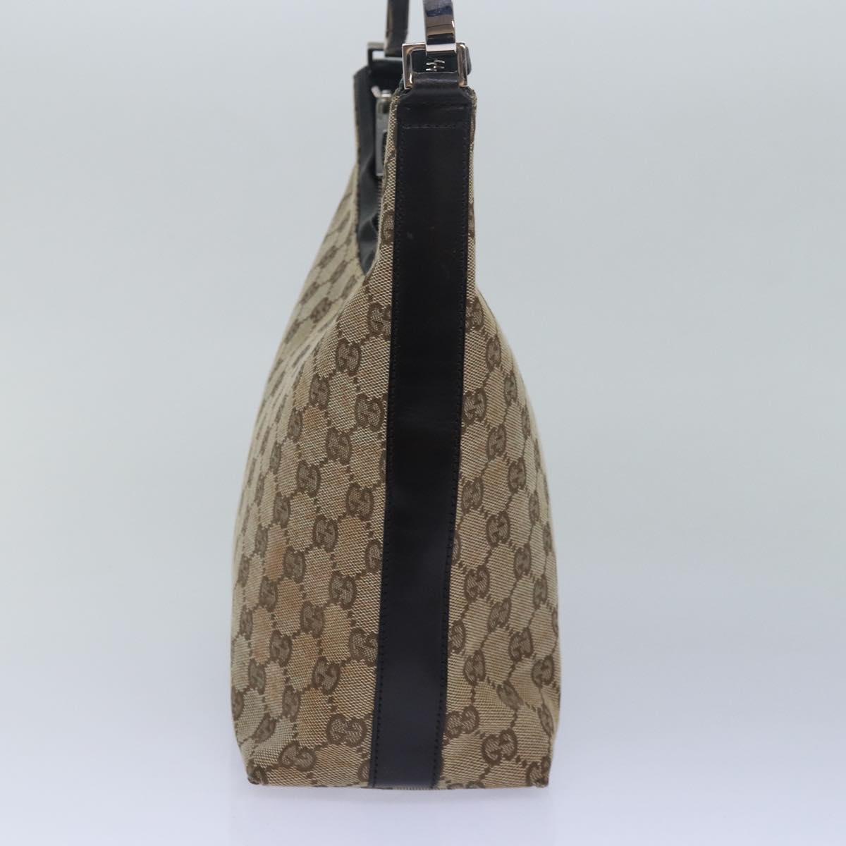GUCCI GG Canvas Shoulder Bag Beige Dark Brown 000 0602 79452