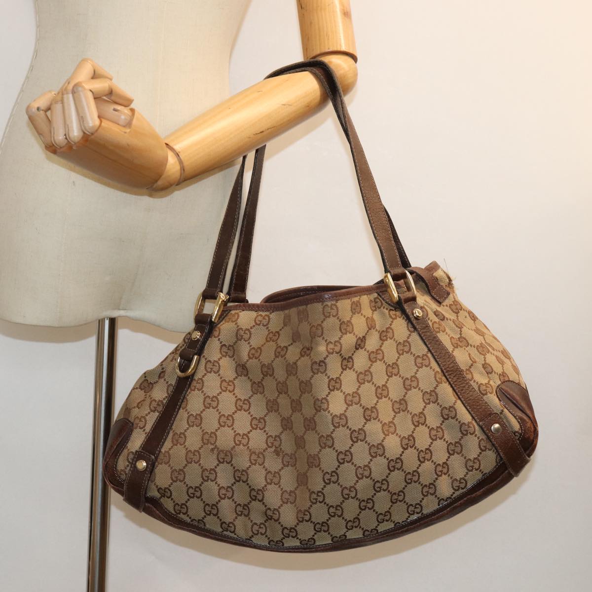GUCCI GG Canvas Tote Bag Beige 130736 79459