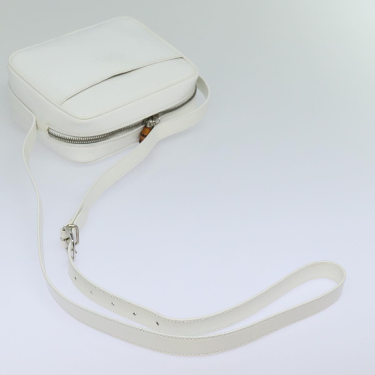 GUCCI Bamboo Shoulder Bag Enamel White 001 2046 3007 79480