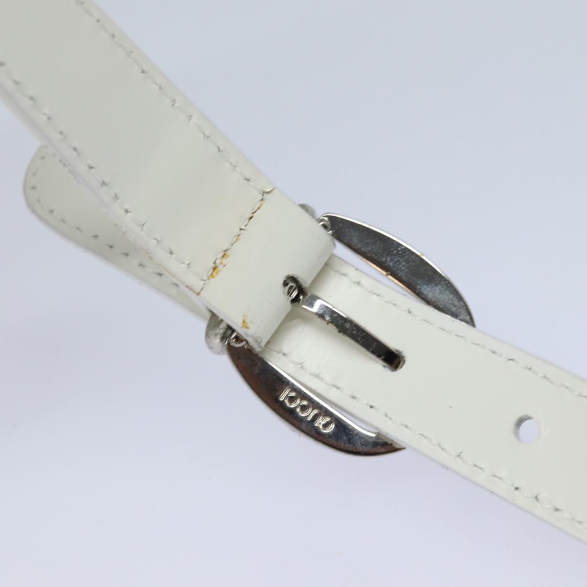 GUCCI Bamboo Shoulder Bag Enamel White 001 2046 3007 79480