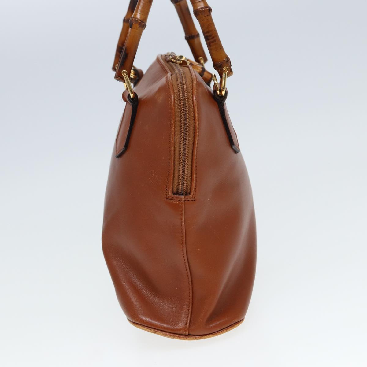GUCCI Bamboo Hand Bag Leather 2way Red 79497