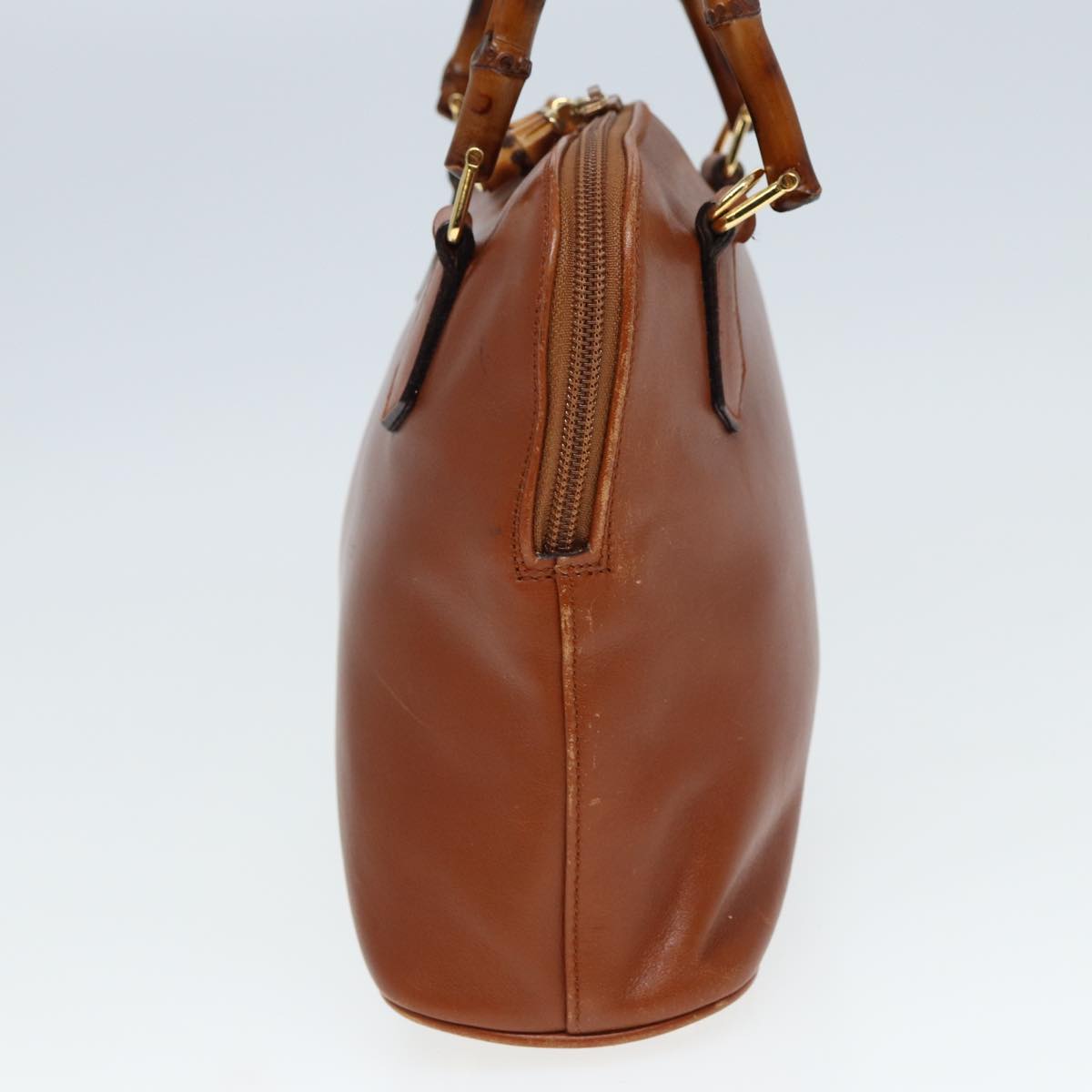 GUCCI Bamboo Hand Bag Leather 2way Red 79497