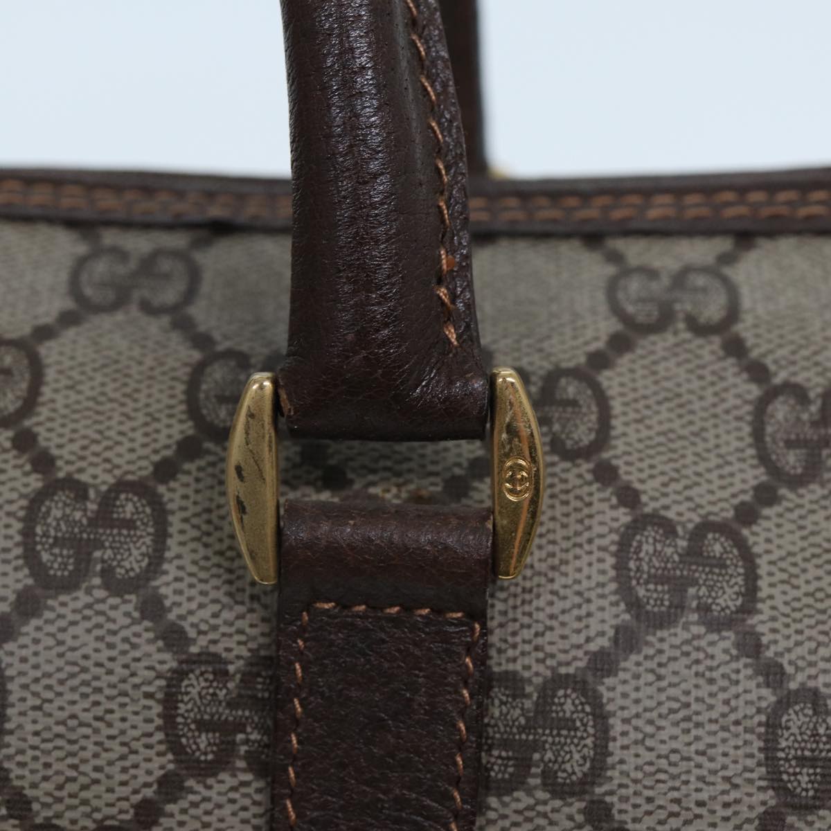 GUCCI GG Supreme Boston Bag PVC Leather Beige 79505