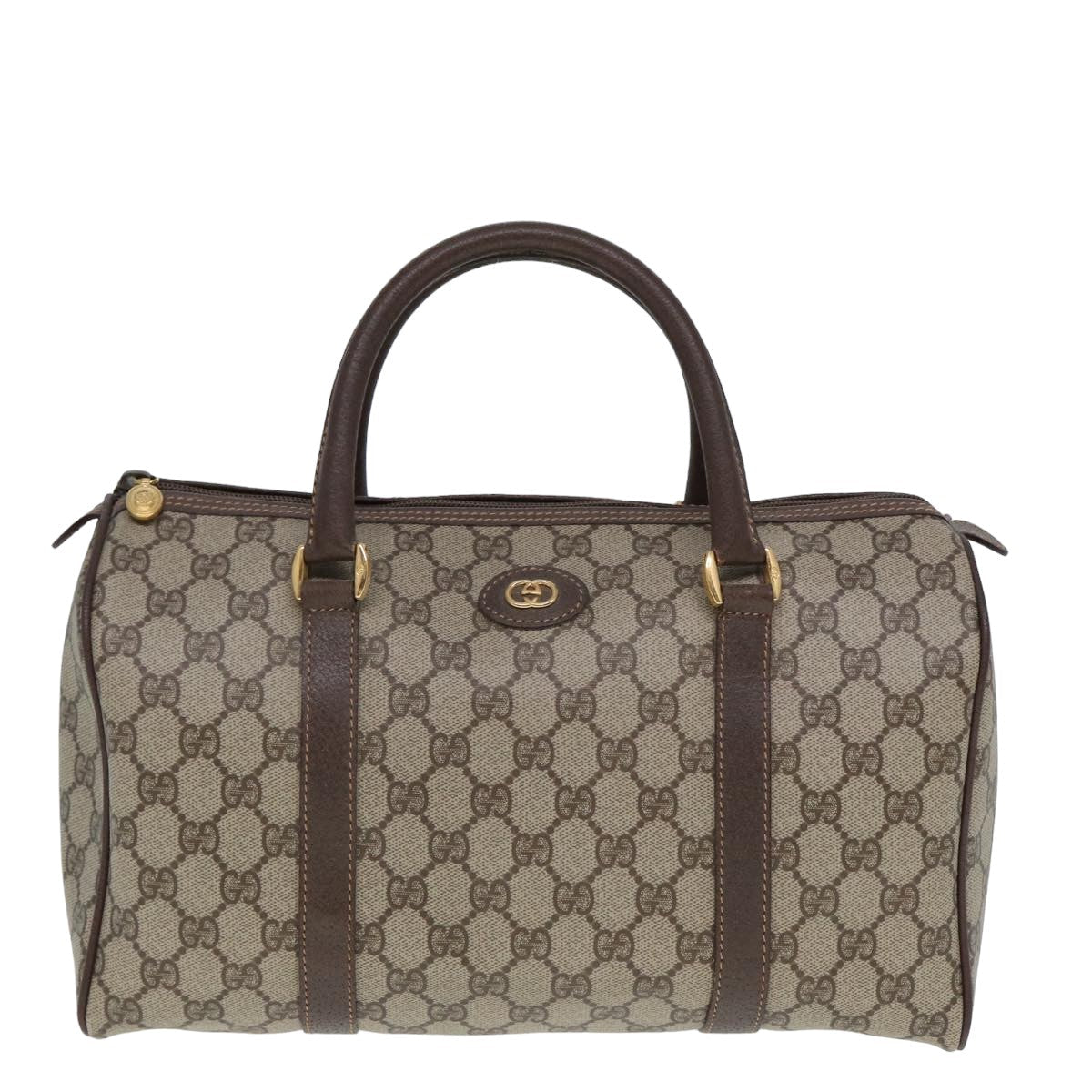 GUCCI GG Supreme Boston Bag PVC Leather Beige 79505