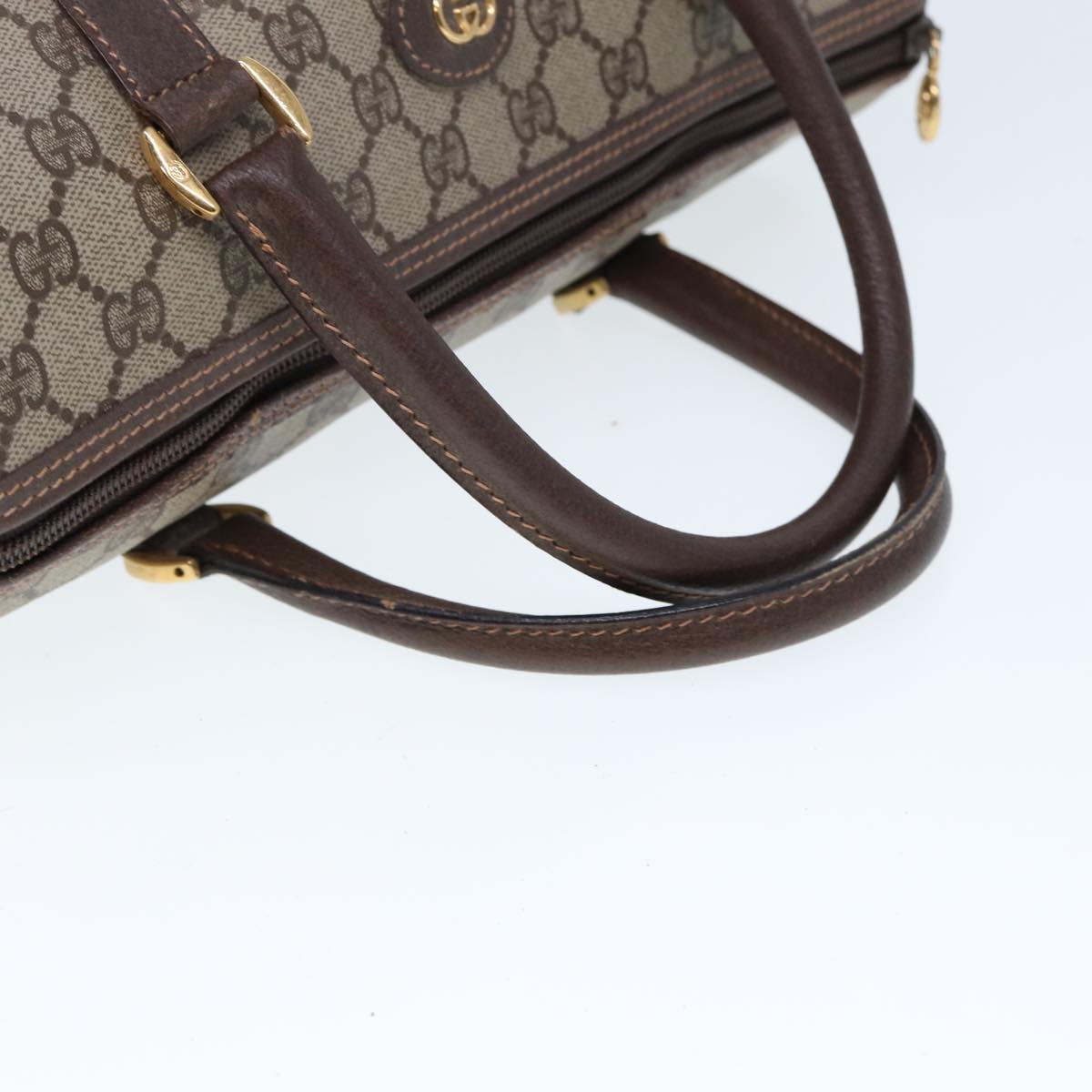 GUCCI GG Supreme Boston Bag PVC Leather Beige 79505