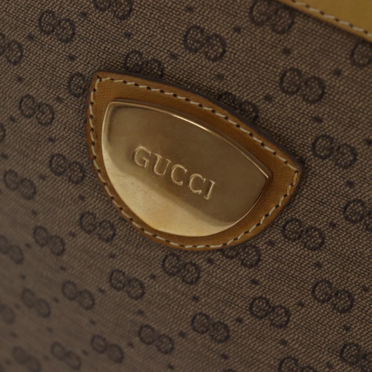 GUCCI Micro GG Supreme Hand Bag PVC Leather Beige 000 106 1325 79521