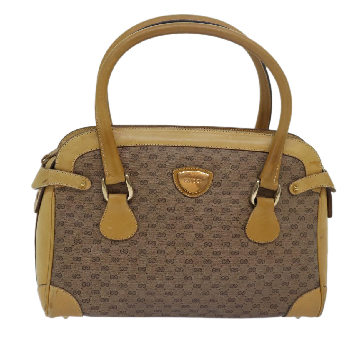 GUCCI Micro GG Supreme Hand Bag PVC Leather Beige 000 106 1325 79521