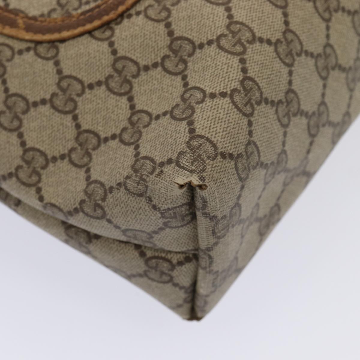 GUCCI GG Supreme Web Sherry Line Tote Bag PVC Beige Red 120 02 003 79530
