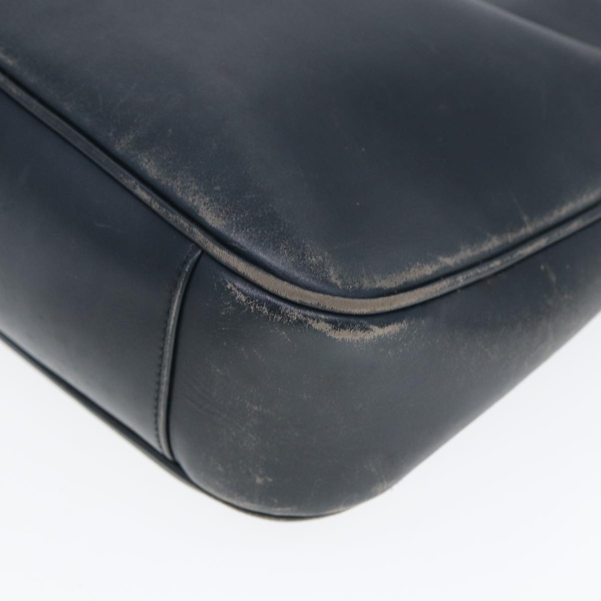 GUCCI Bamboo Hand Bag Leather Outlet 2way Navy 001 8638 79571