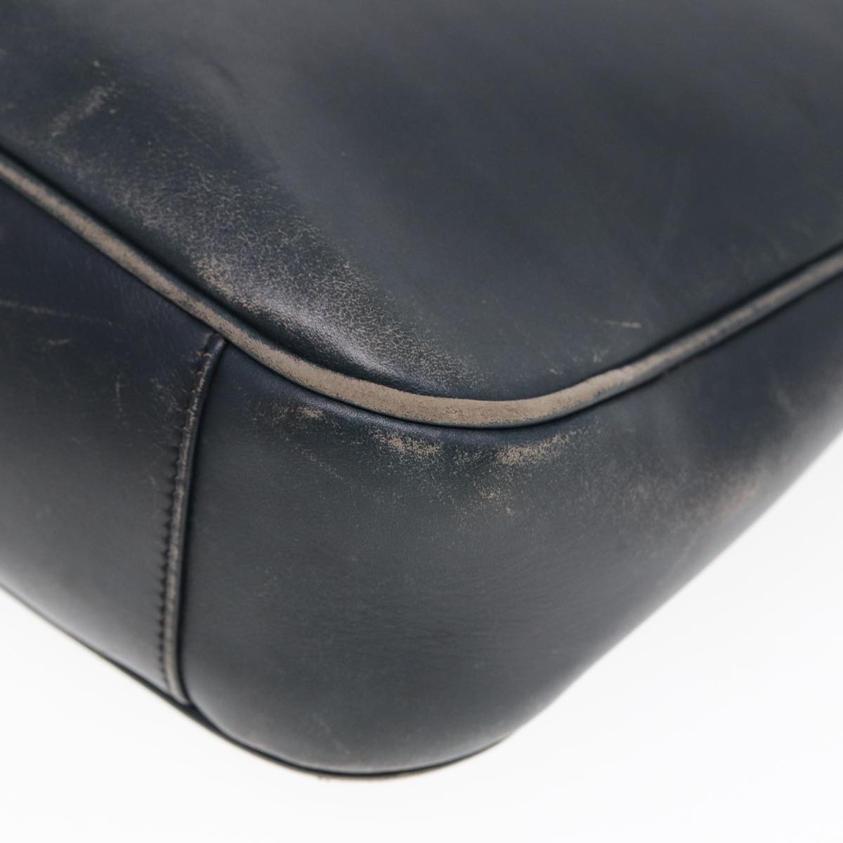 GUCCI Bamboo Hand Bag Leather Outlet 2way Navy 001 8638 79571