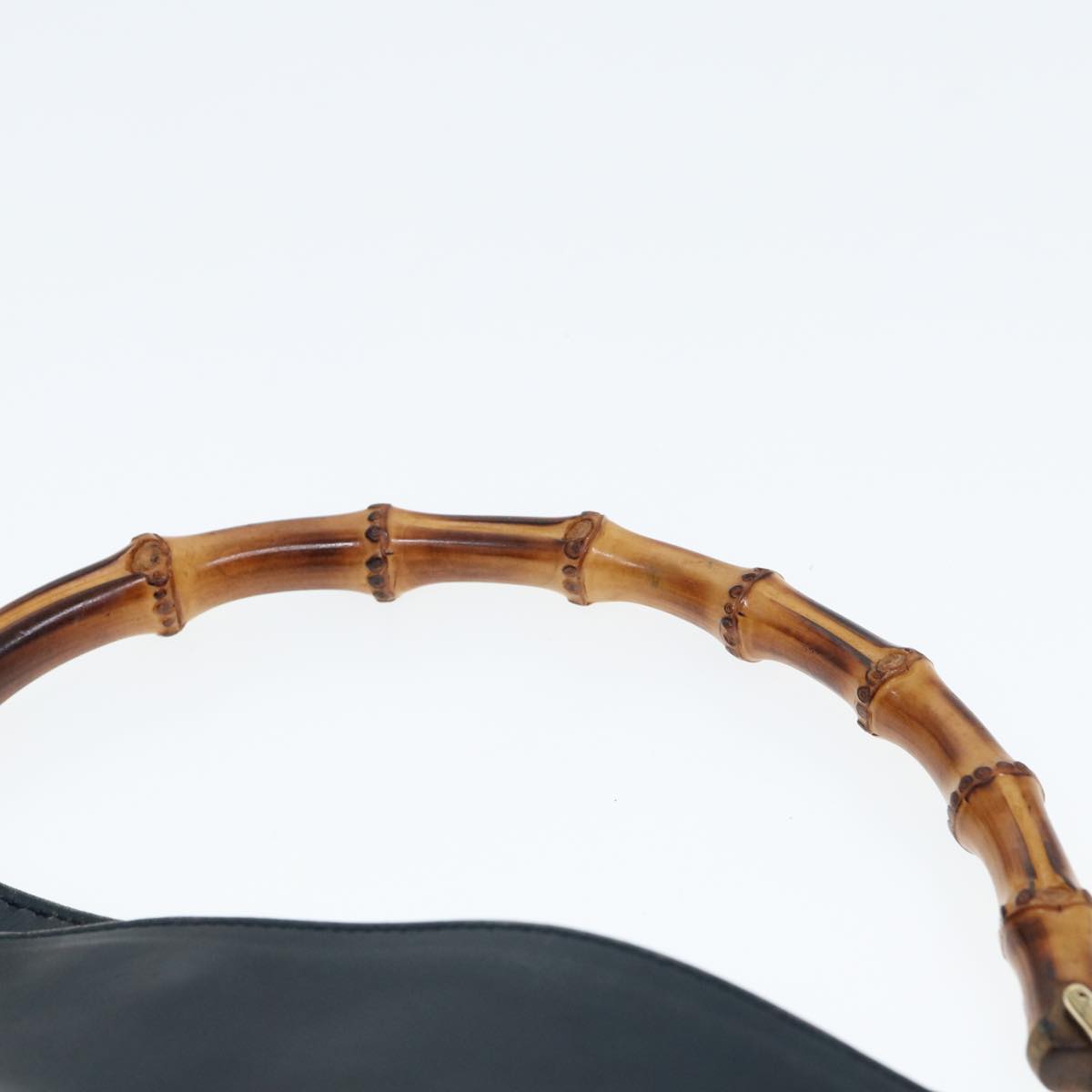 GUCCI Bamboo Hand Bag Leather Outlet 2way Navy 001 8638 79571