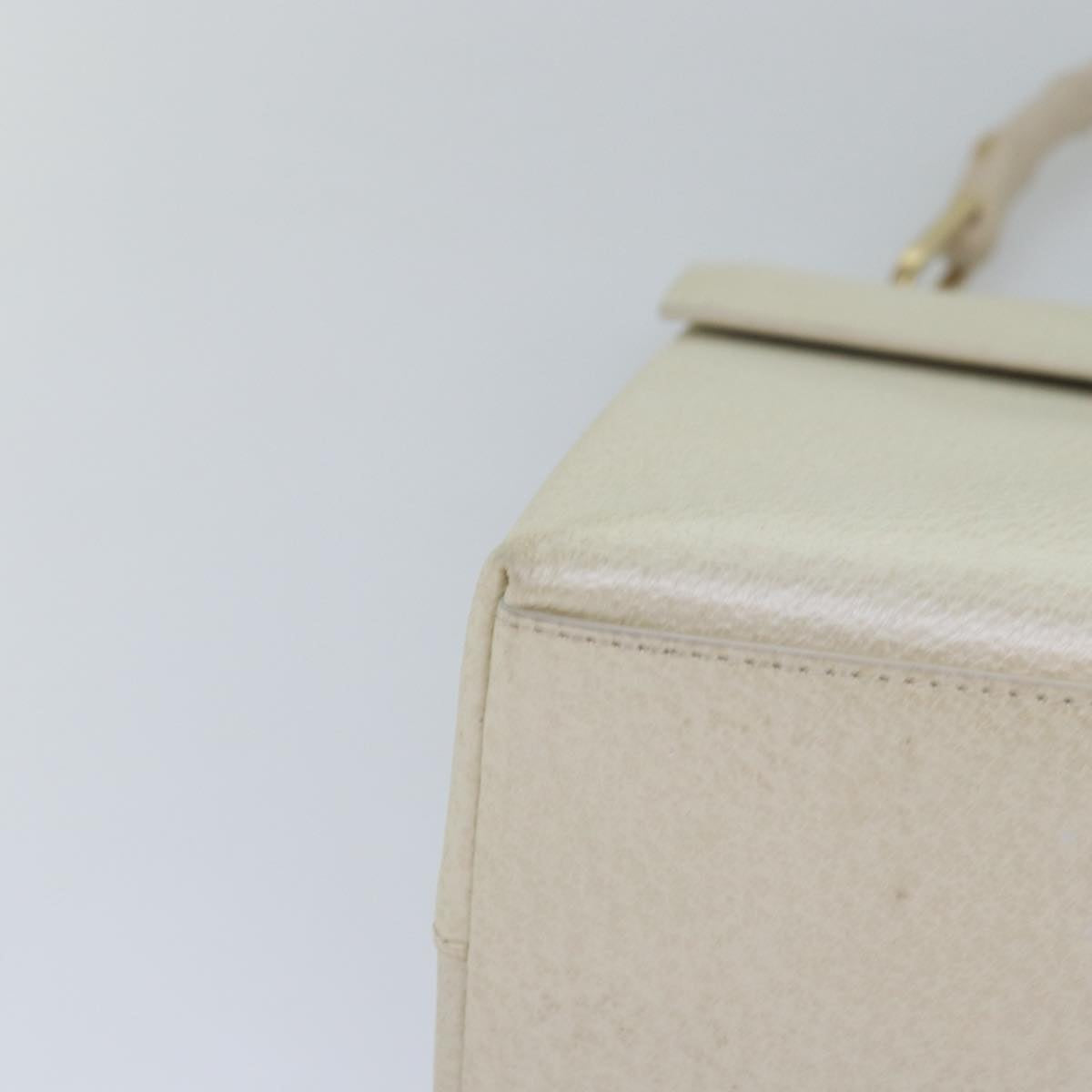 GUCCI Bamboo Hand Bag Leather White 79581