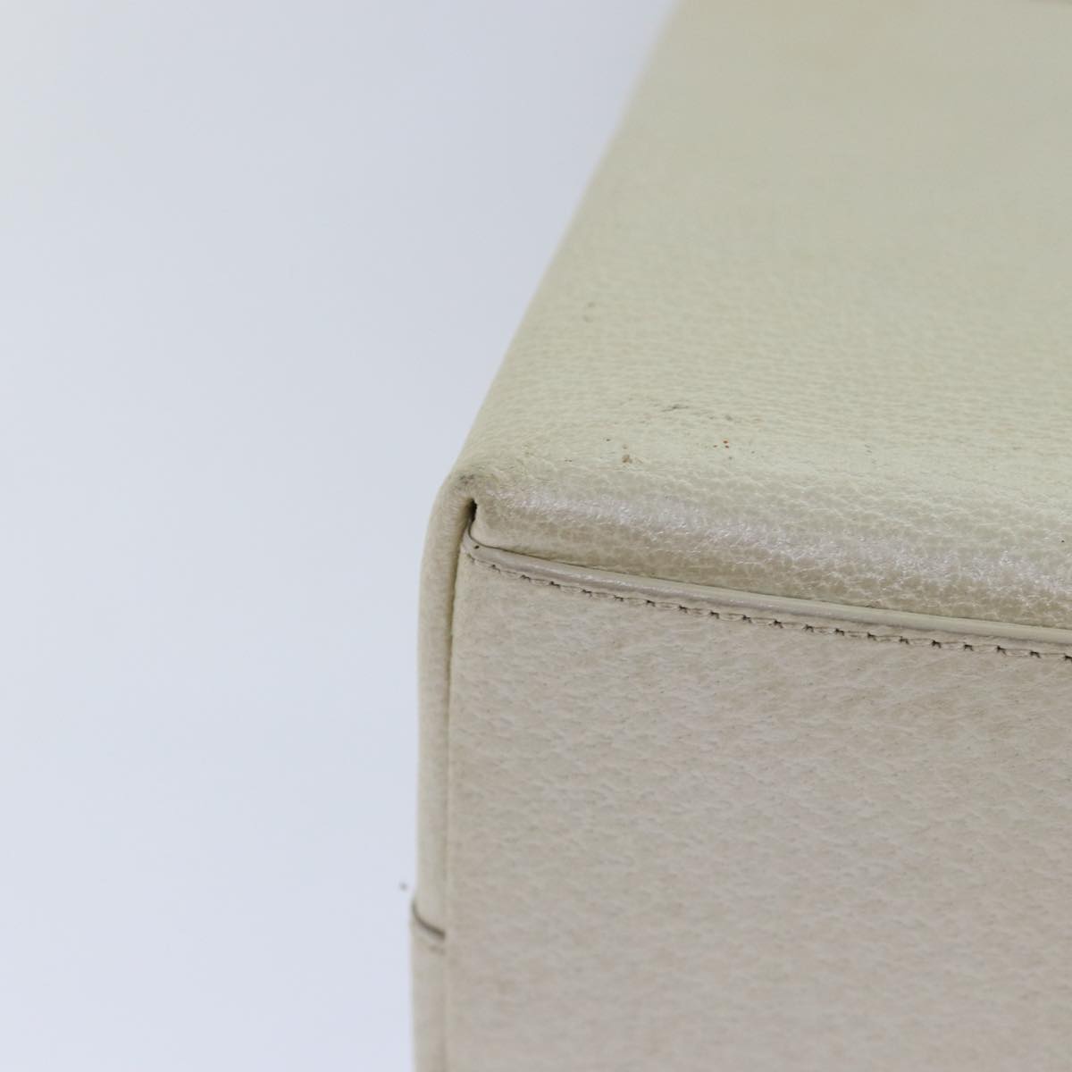 GUCCI Bamboo Hand Bag Leather White 79581