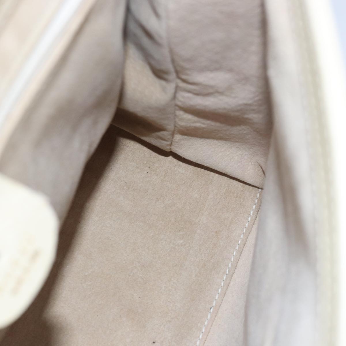 GUCCI Bamboo Hand Bag Leather White 79581
