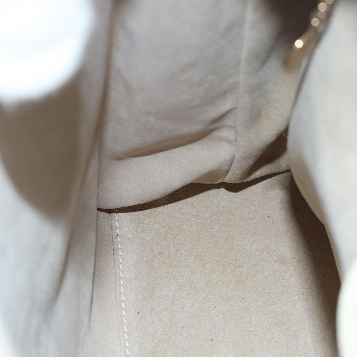 GUCCI Bamboo Hand Bag Leather White 79581