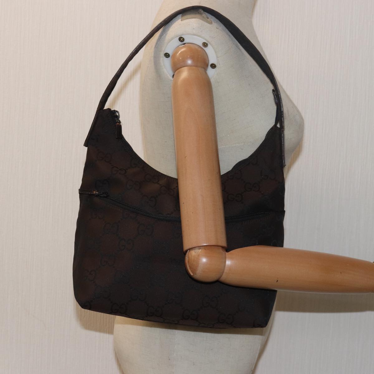 GUCCI GG Canvas Shoulder Bag Brown 001 3386 79587