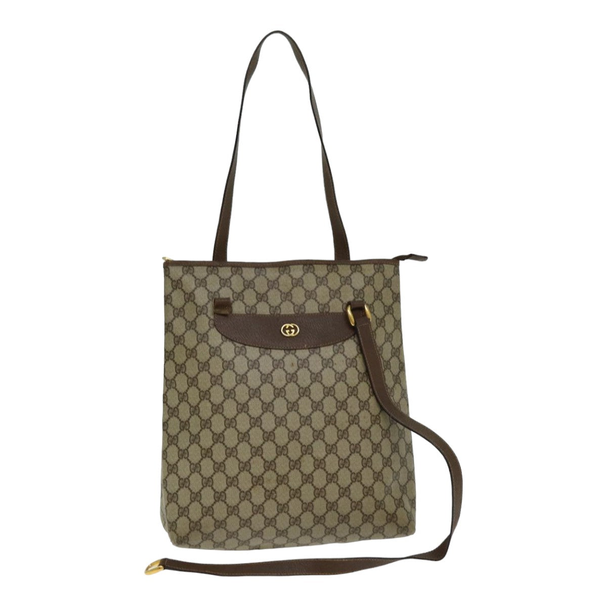 GUCCI GG Supreme Tote Bag PVC Leather Beige 002 39 0130 79588