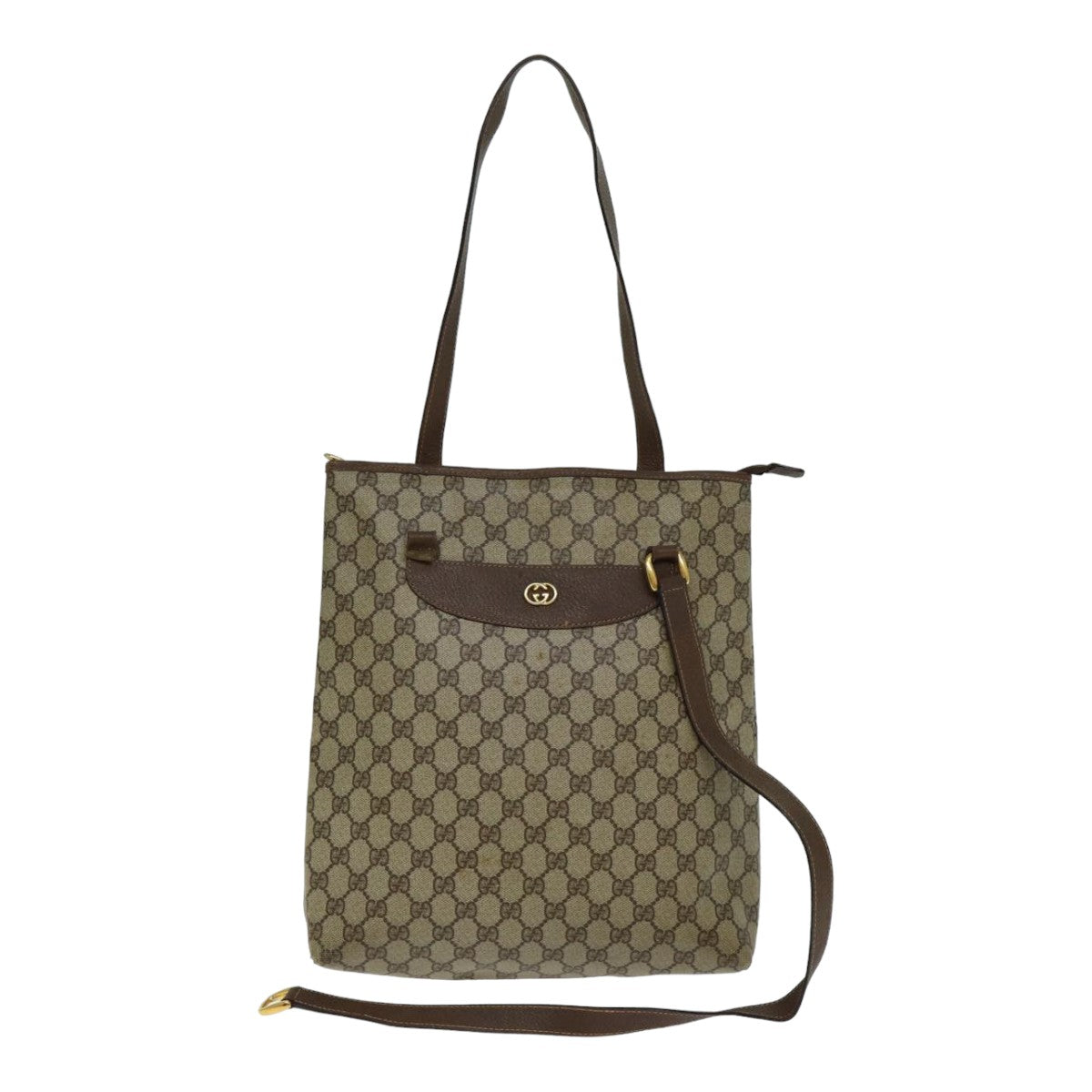 GUCCI GG Supreme Tote Bag PVC Leather Beige 002 39 0130 79588