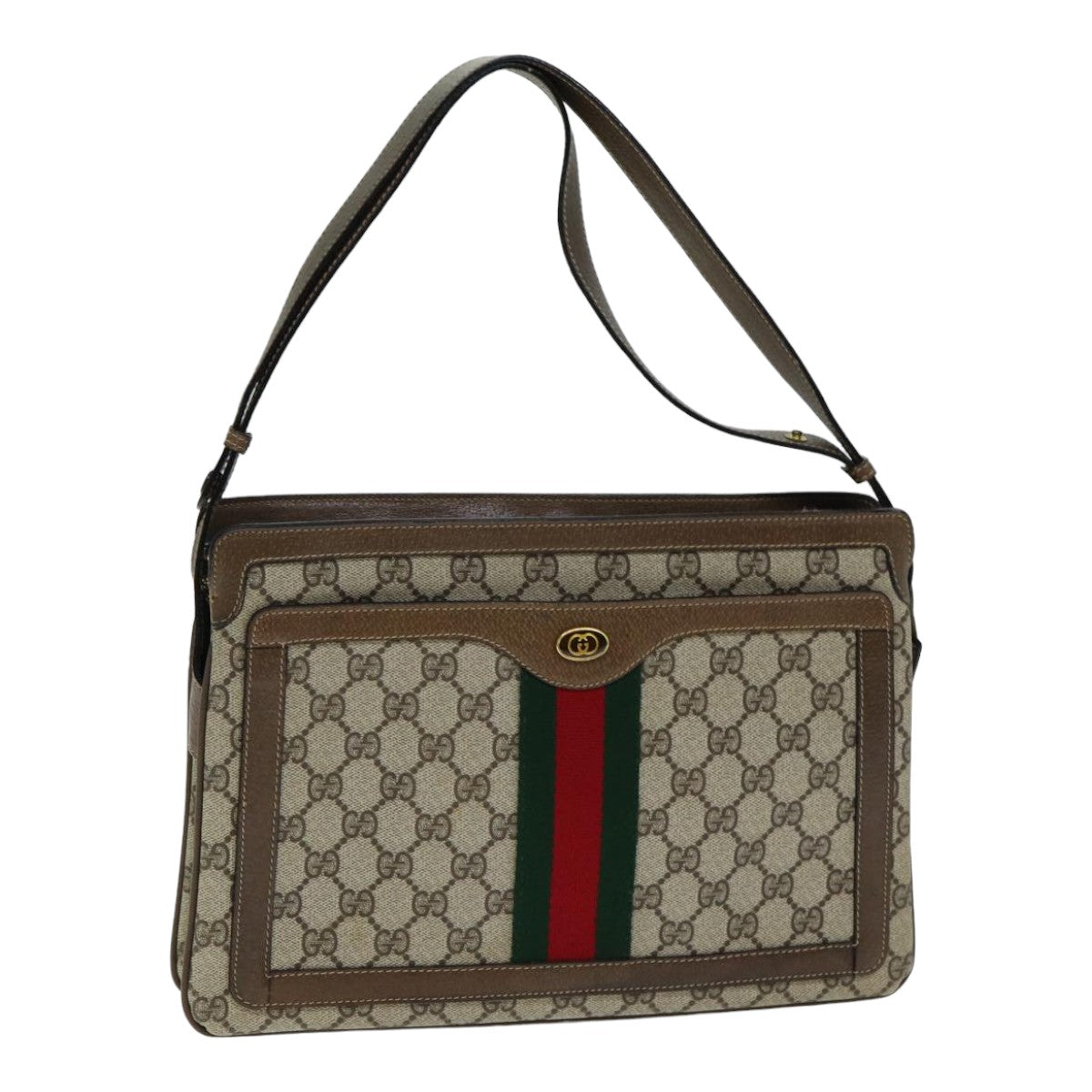GUCCI GG Supreme Shoulder Bag PVC Leather Beige 14 02 013 79589