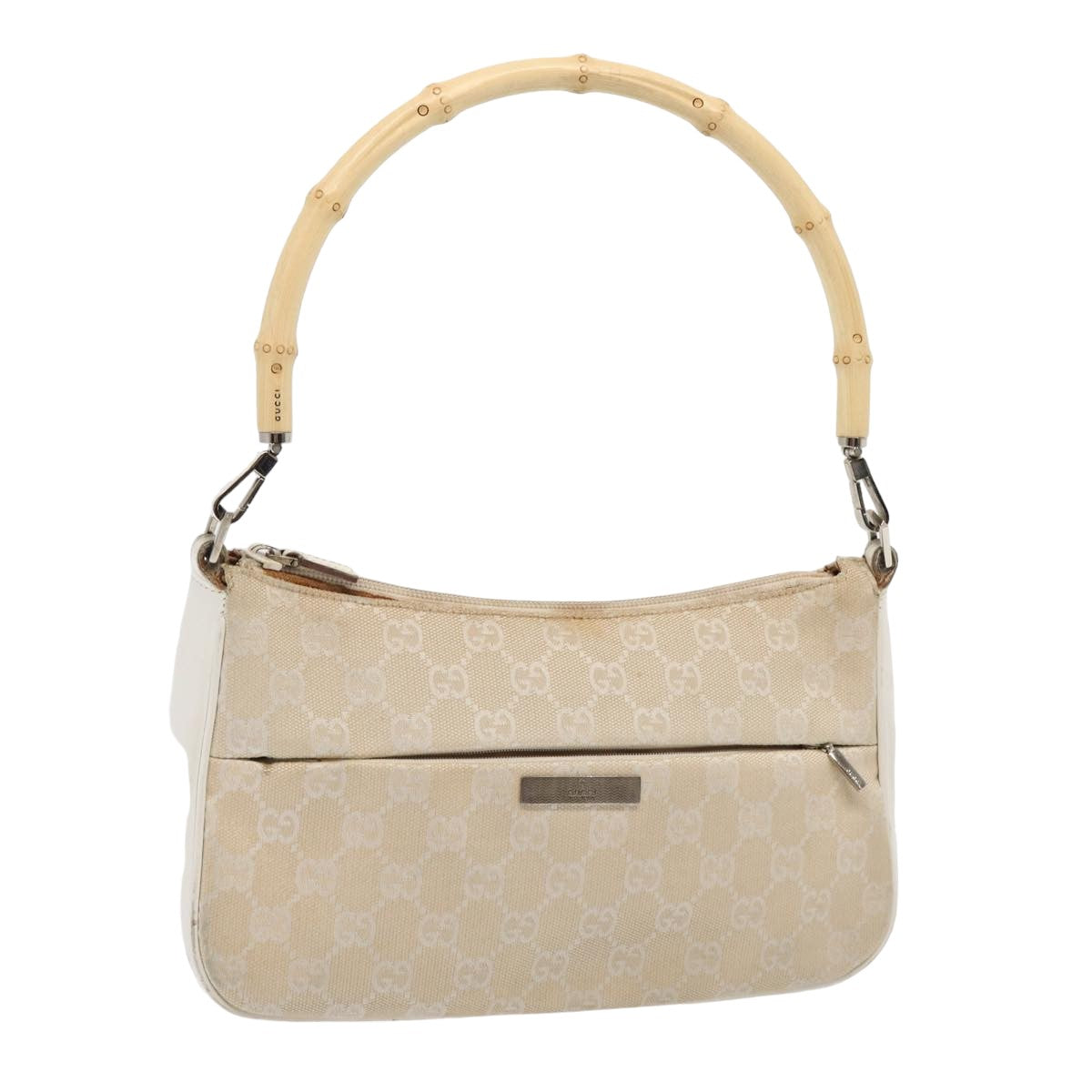 GUCCI Bamboo GG Canvas Hand Bag Beige 001 3865 79596