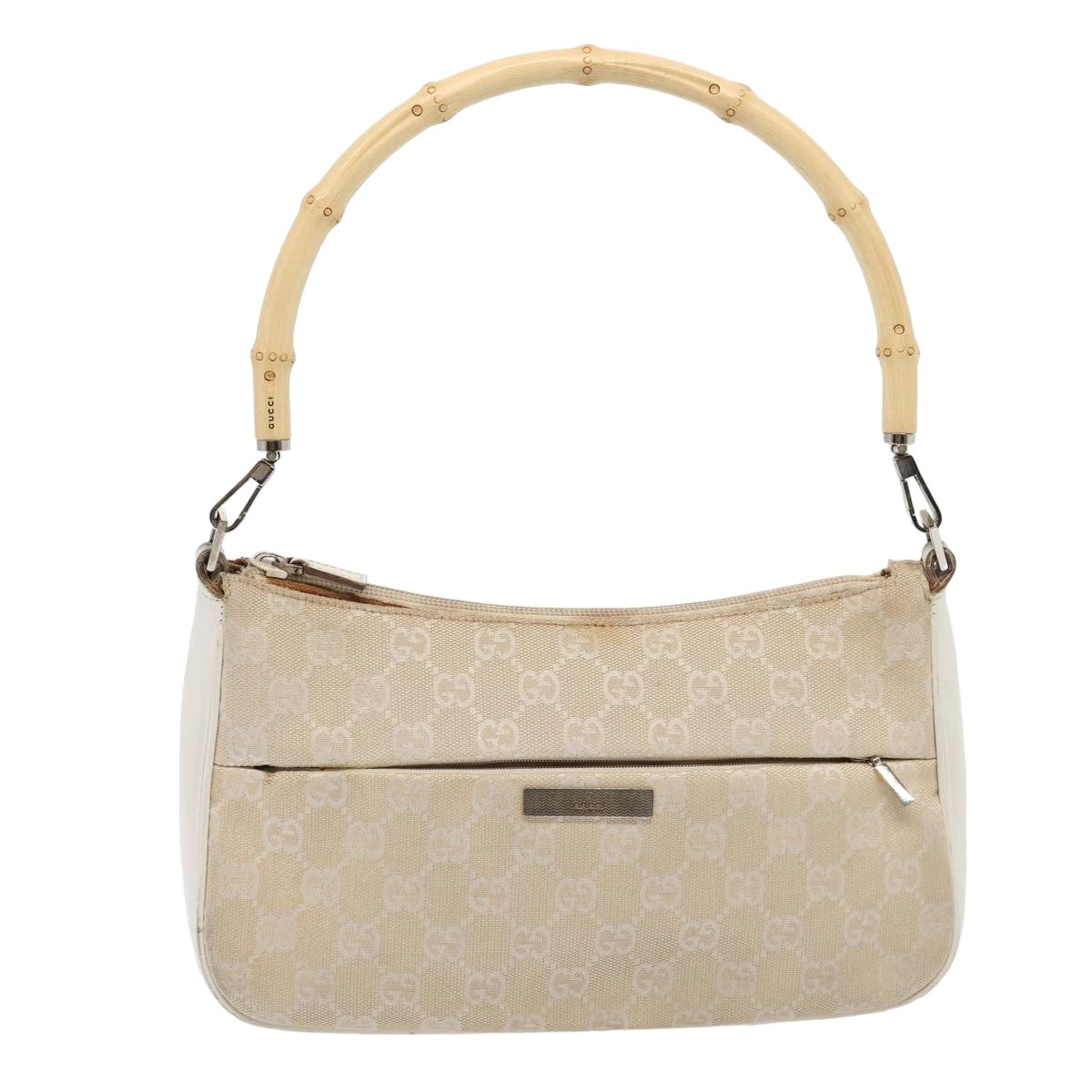 GUCCI Bamboo GG Canvas Hand Bag Beige 001 3865 79596