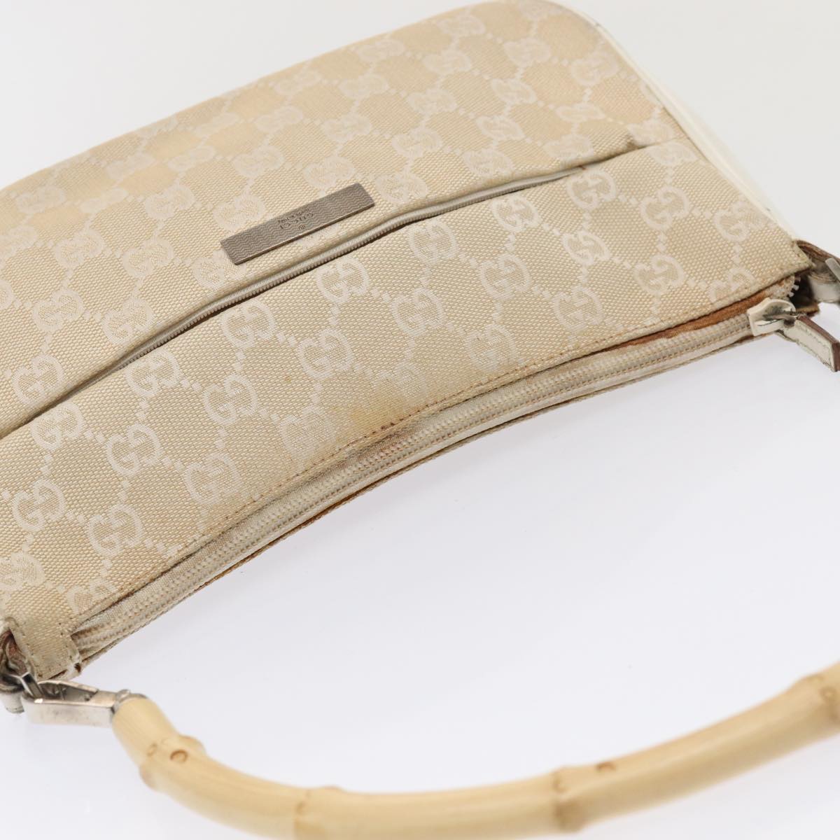GUCCI Bamboo GG Canvas Hand Bag Beige 001 3865 79596
