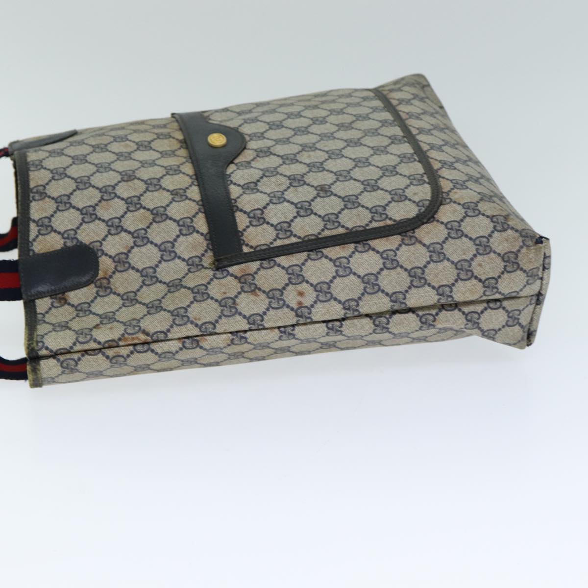 GUCCI GG Supreme Tote Bag PVC Leather Navy 79597