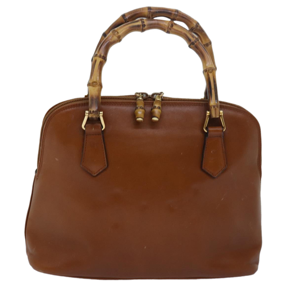 GUCCI Bamboo Hand Bag Leather Brown 000 1274 0290 79612
