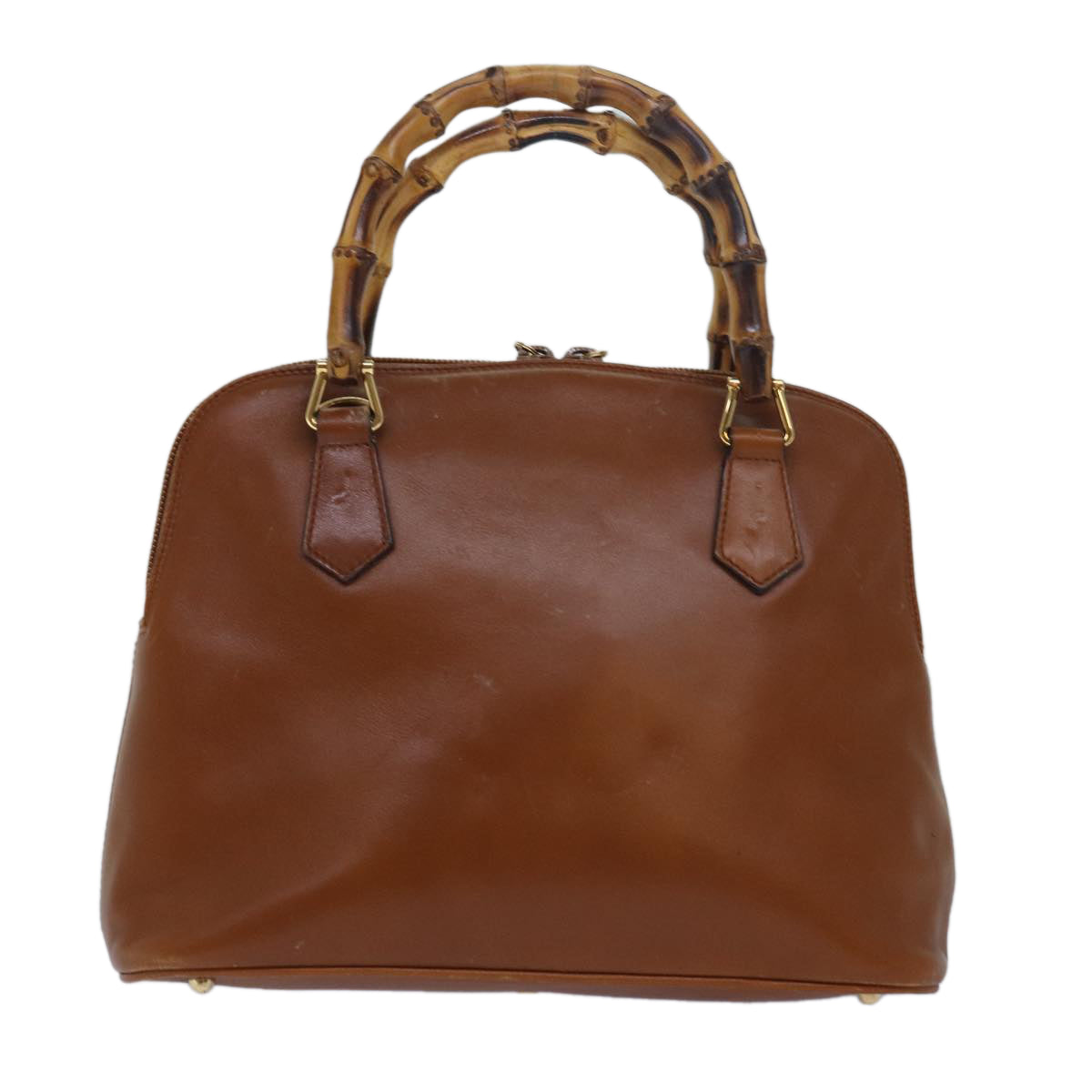 GUCCI Bamboo Hand Bag Leather Brown 000 1274 0290 79612