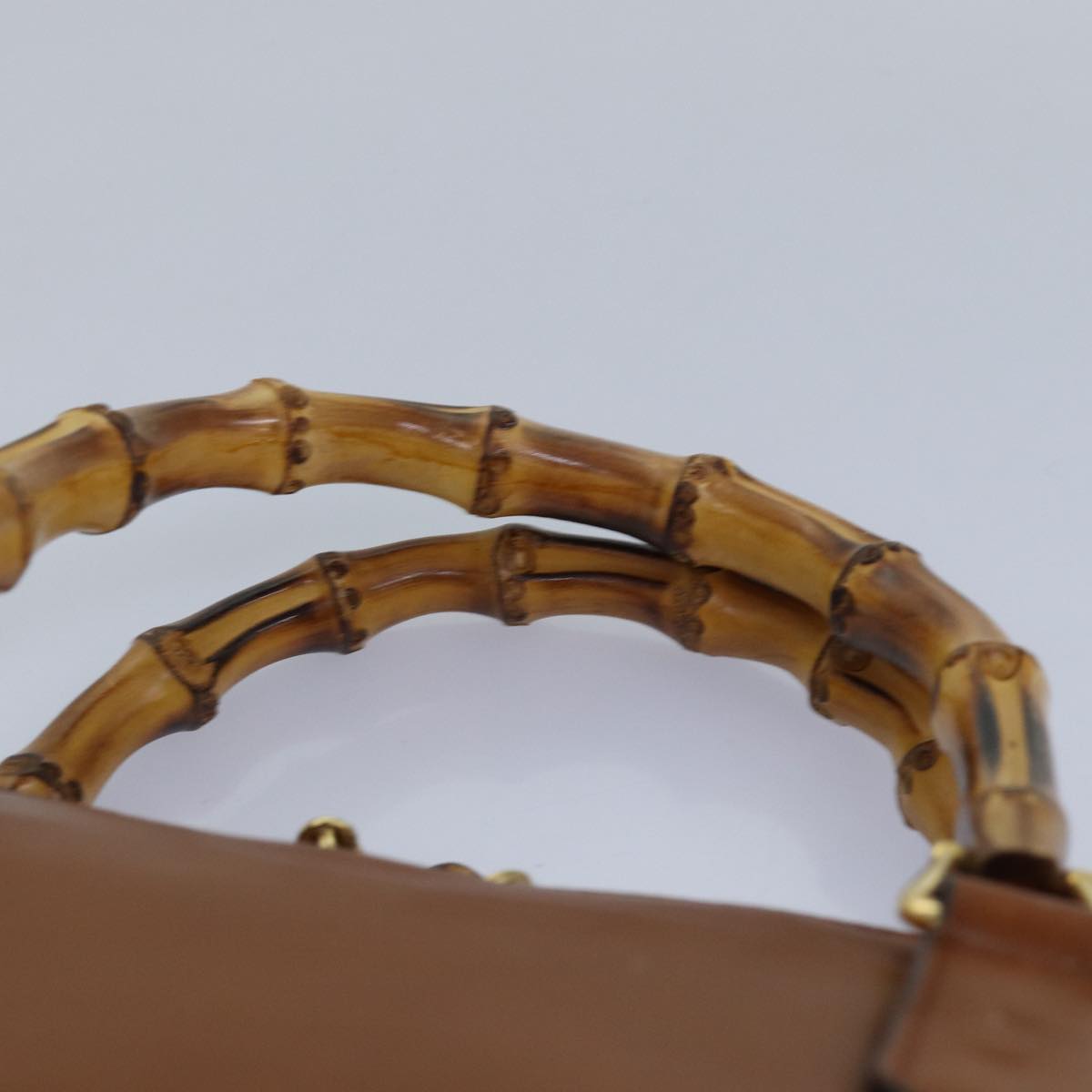 GUCCI Bamboo Hand Bag Leather Brown 000 1274 0290 79612