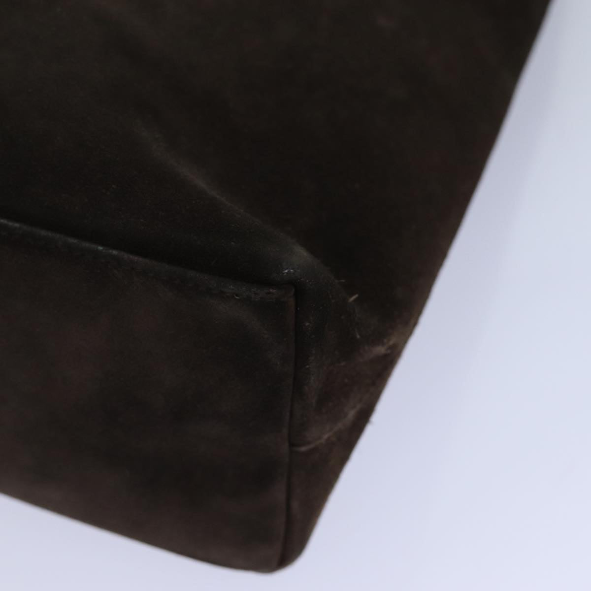 GUCCI Bamboo Shoulder Bag Suede Brown 79618
