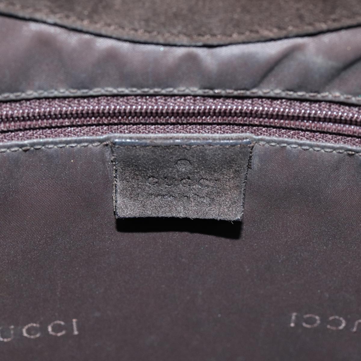 GUCCI Bamboo Shoulder Bag Suede Brown 79618