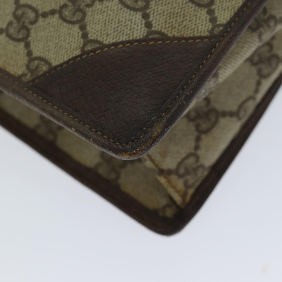 GUCCI GG Supreme Clutch Bag PVC Beige 97 01 029 79622