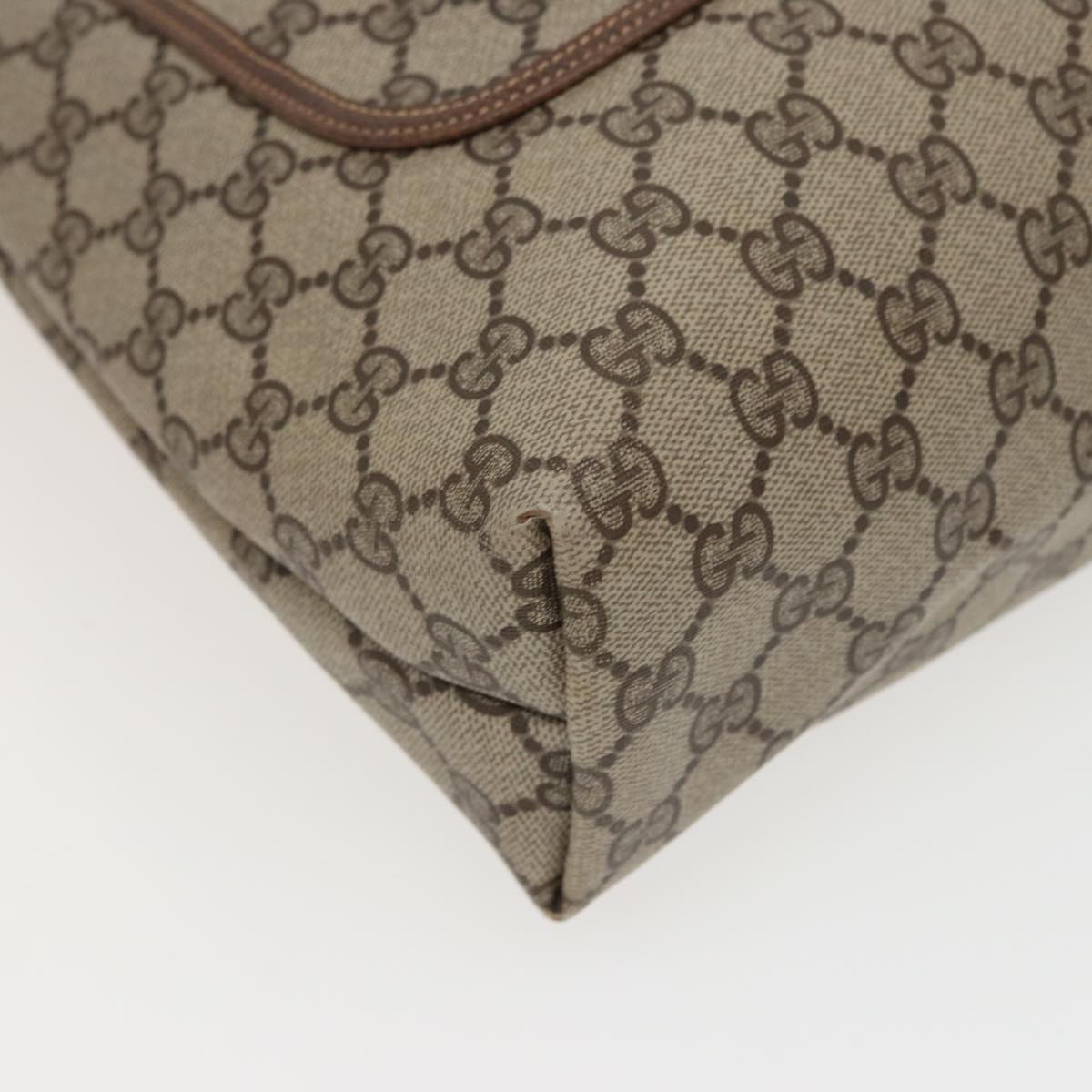 GUCCI GG Supreme Web Sherry Line Tote Bag PVC Beige Red 378 02 003 79623