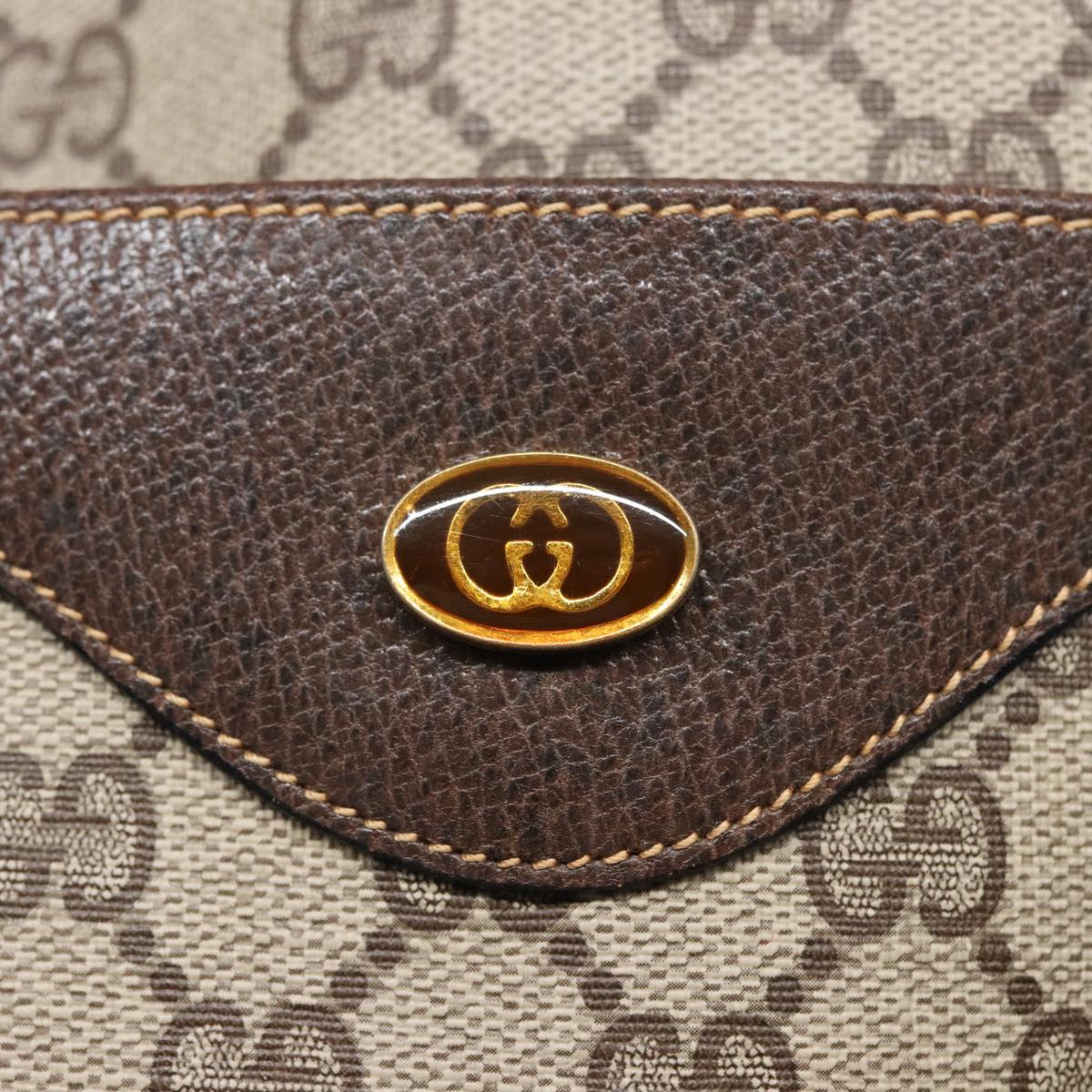GUCCI GG Supreme Web Sherry Line Tote Bag PVC Beige Red 378 02 003 79623