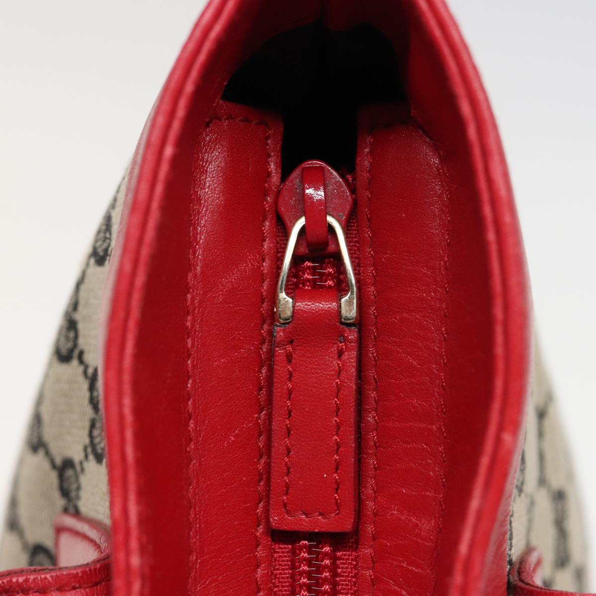GUCCI GG Canvas Hand Bag Beige Red 002 1119 79632