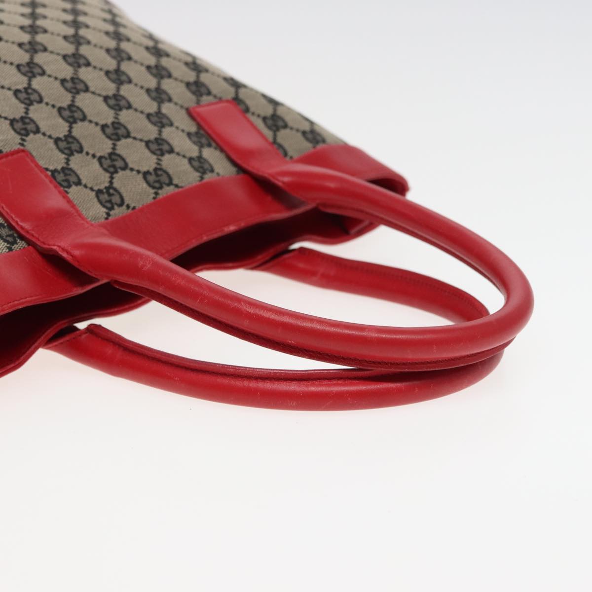 GUCCI GG Canvas Hand Bag Beige Red 002 1119 79632