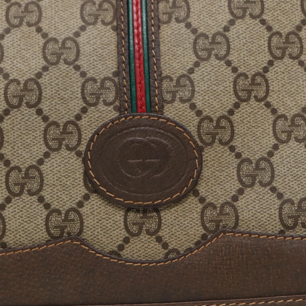 GUCCI GG Supreme Web Sherry Line Shoulder Bag PVC Beige 001 066 0551 79640