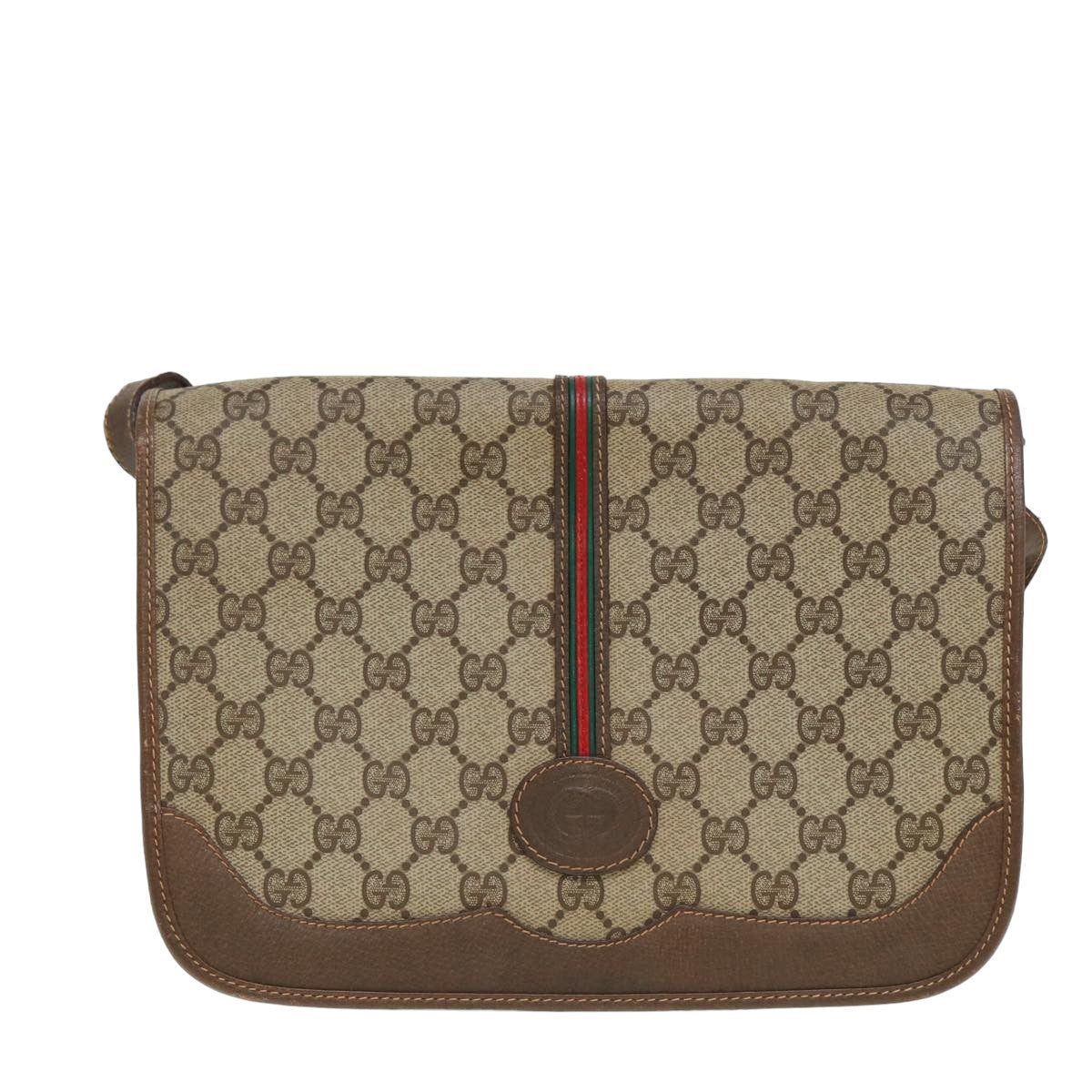 GUCCI GG Supreme Web Sherry Line Shoulder Bag PVC Beige 001 066 0551 79640