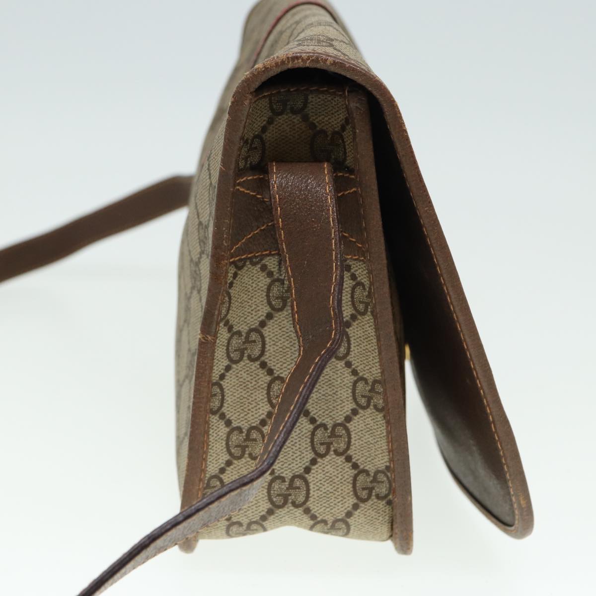 GUCCI GG Supreme Web Sherry Line Shoulder Bag PVC Beige 001 066 0551 79640
