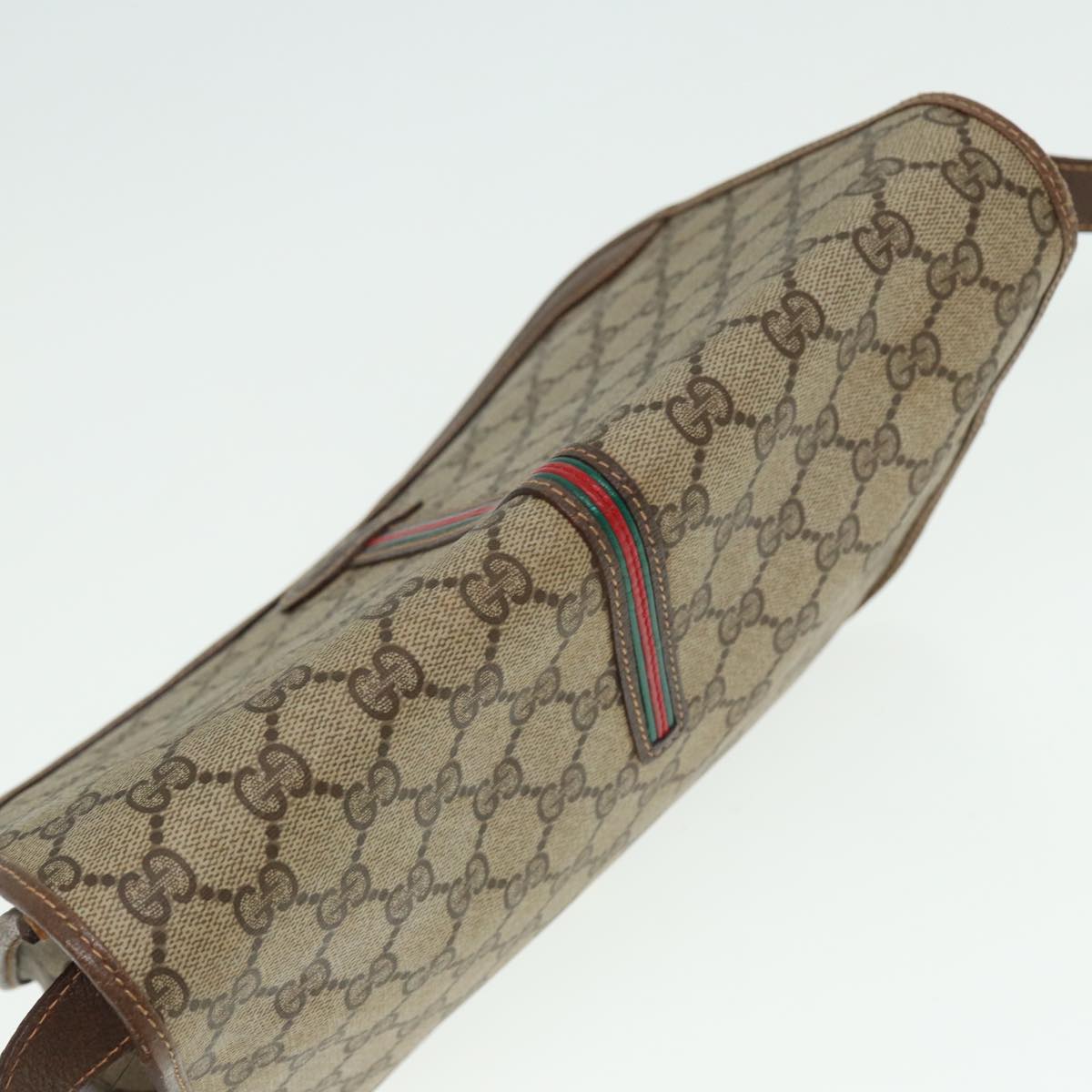 GUCCI GG Supreme Web Sherry Line Shoulder Bag PVC Beige 001 066 0551 79640