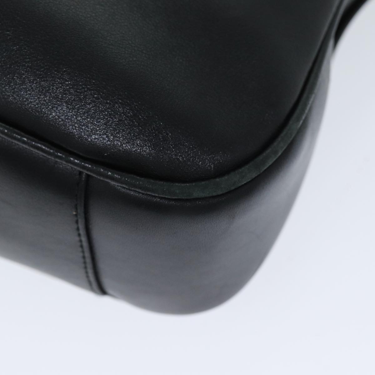 GUCCI Bamboo Hand Bag Leather 2way Black 001 1638 79644