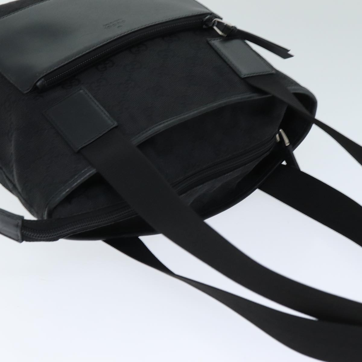 GUCCI GG Canvas Tote Bag Canvas Black 79649