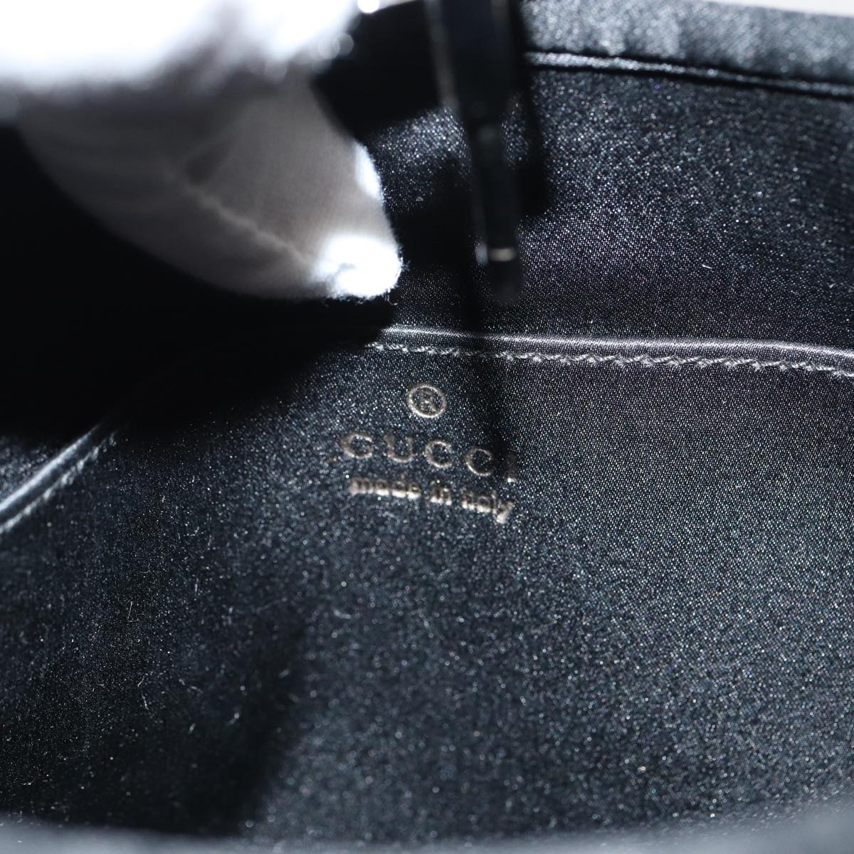 GUCCI Jackie Mini bag Hand Bag Satin Black 005 0775 79699