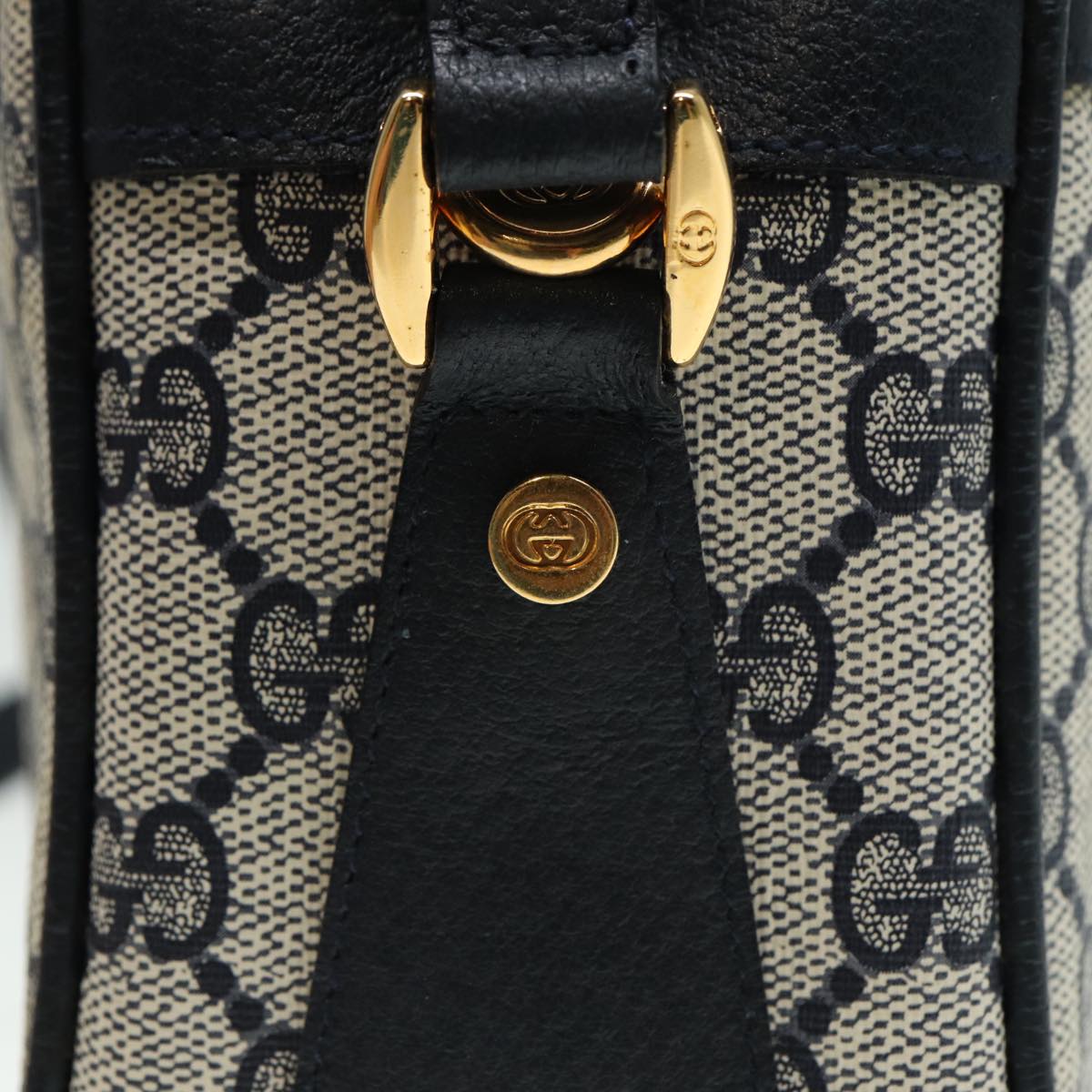 GUCCI GG Supreme Sherry Line Shoulder Bag PVC Navy Red 001 56 0860 79700