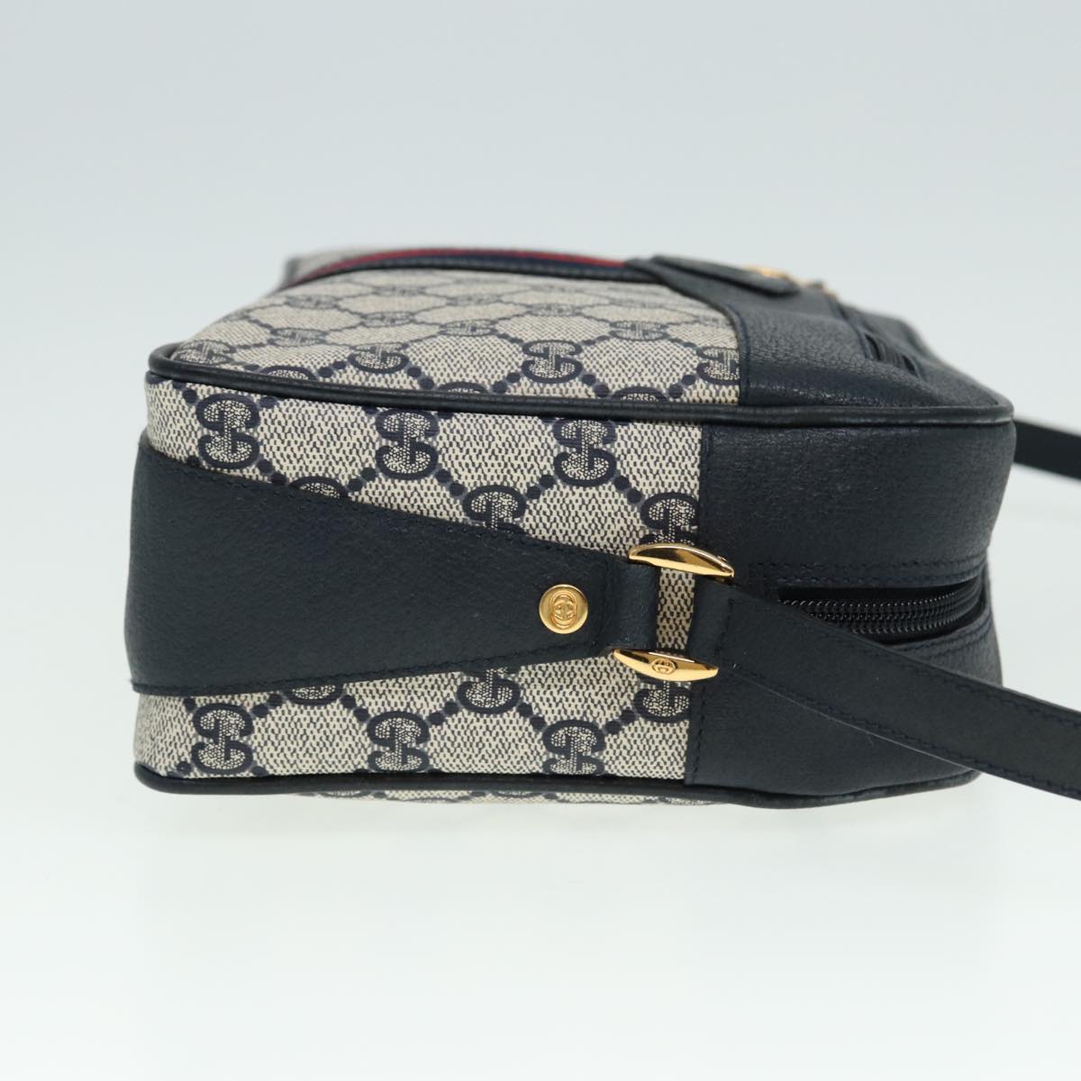 GUCCI GG Supreme Sherry Line Shoulder Bag PVC Navy Red 001 56 0860 79700