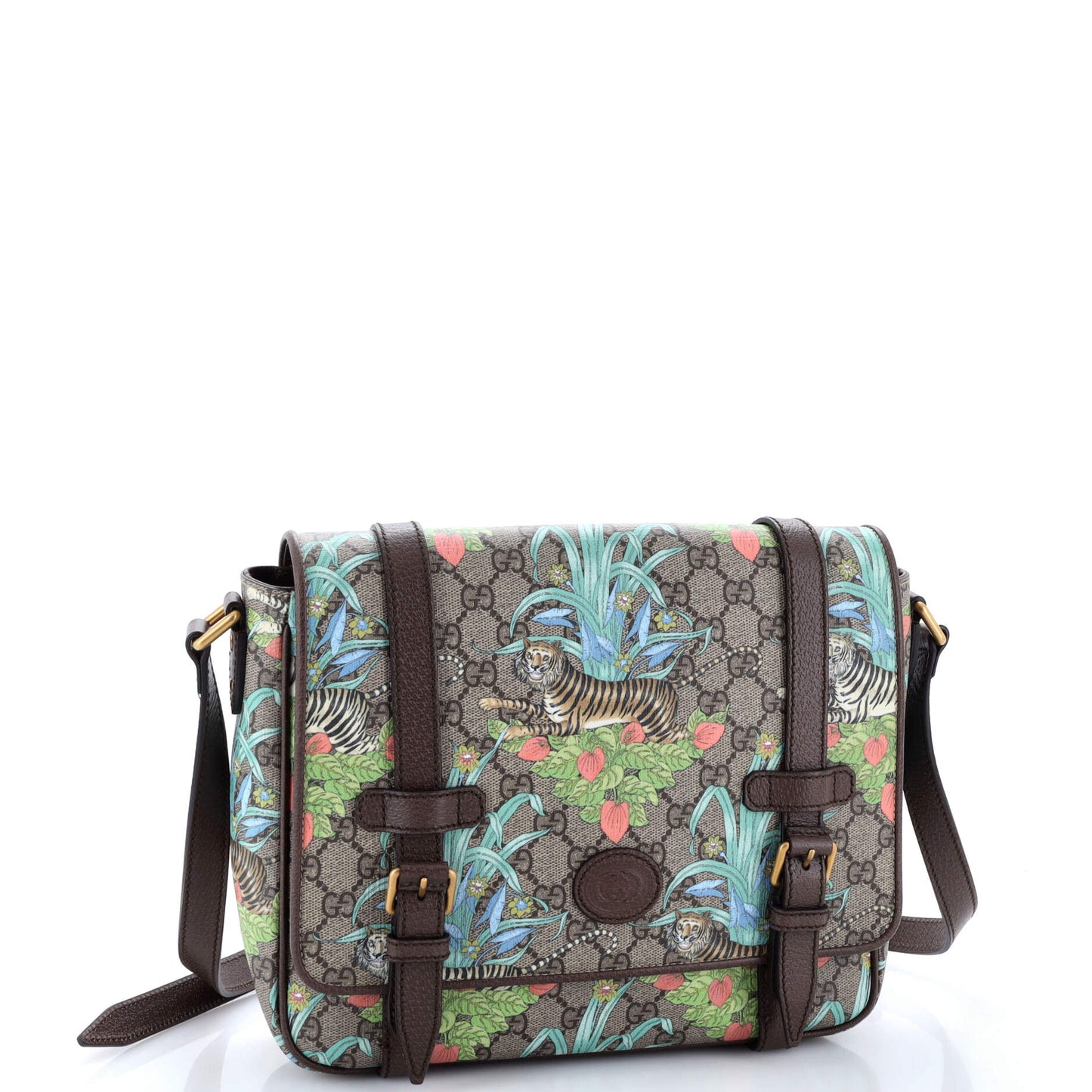 Interlocking G Patch Messenger Bag Printed GG Coated Canvas Medium